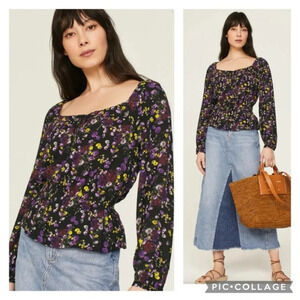 Anthropologie PAIGE Odalynn Floral Long Sleeve Top size M